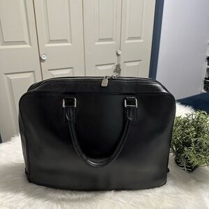 Louis Vuitton Classic Black Leather Briefcase Travel Bag